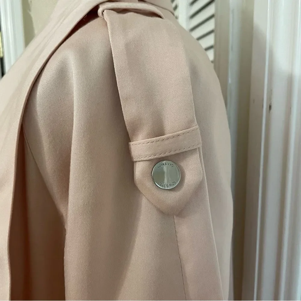Soia & Kyo Marinella Ballet Pink Straight Fit Trench Coat Sz-XXS